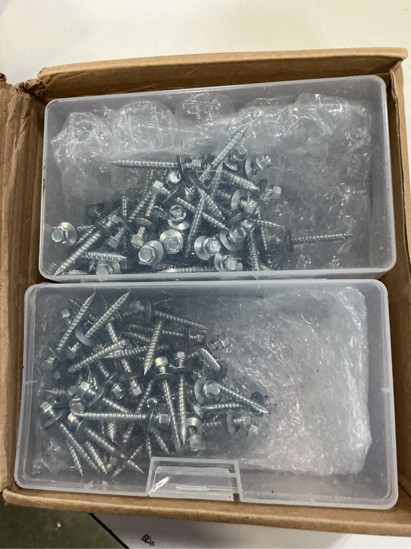 Condition photo showing Good Condition for Tandefio Metal Roofing Screws (500) #10 x 1-1/2" Zinc Hex Head with Rubber Washer Sheet Roof Screws Self Tapping Metal to Wood Siding Screw #10 × 1-1/2” Zinc 500