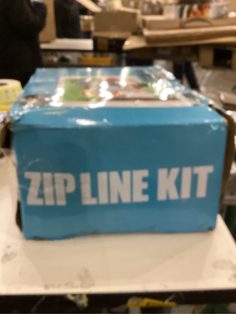 Condition photo showing New/Like New for Zip Line Kit for Kids Adults : Up to 380Lbs 150FT Quick Tighten Zipline for Backyard Outdoor with 100% Rust Proof Removable Trolley Seat Spring Brake