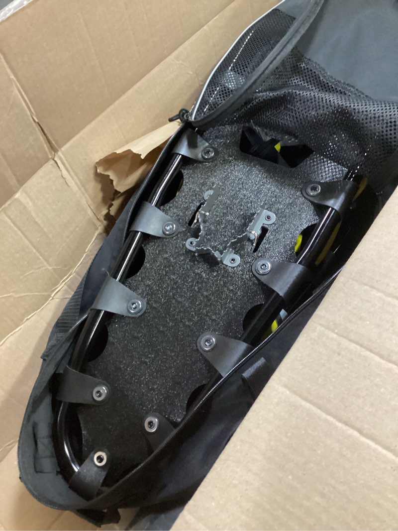 Condition photo showing Good Condition for G2 21/25/30/36 Inches Light Weight Snowshoes with Toe Box, EVA Padded Ratchet Binding, Heel Lift, Flexible Pivot Bar, Durable Back Strap, Trekking Poles, Carrying Bag, Snow Baskets(6 colors available) Yellow 30"(Up to 250lbs)