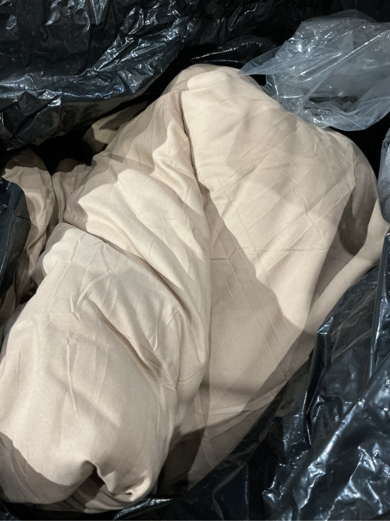 Condition photo showing Good Condition for cozylux full size comforter set taupe, 3 pieces solid breathable quilted bedding sets, luxury lightweight soft bed set with down alternative comforter and 2 pillowcases for all seasons taupe full