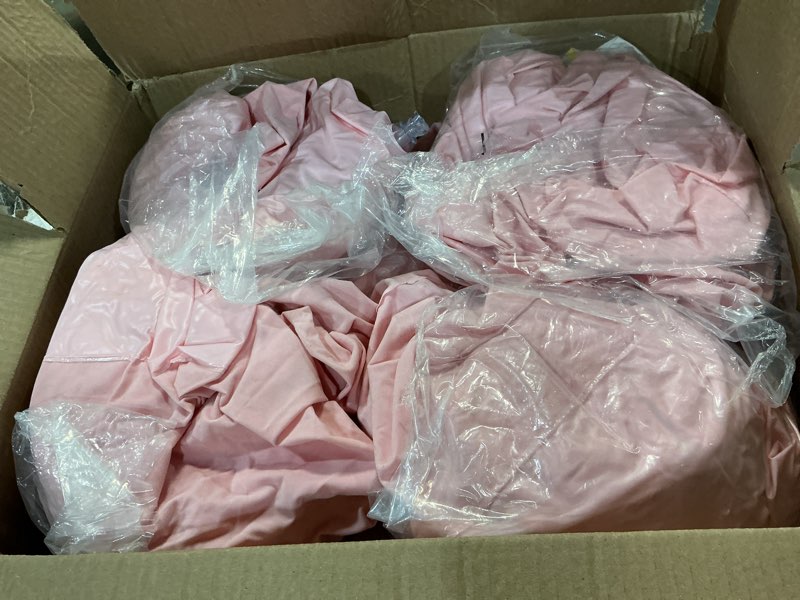 Condition photo showing As Is for Realspring Inflatable Bean Bag Chairs Outdoor Blow up Camping Chairs Inflatable Lazy Sofa Folding Portable Bean Bag Loungers Couch for Movie Night(Light Pink,6 Pcs) 6 Pink