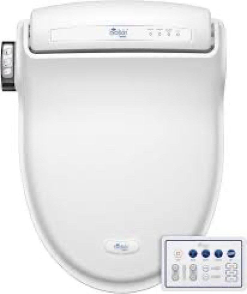 bio bidet bb1000 warm water bidet seat, air dryer, heated seat with slow close lid, remote control, 