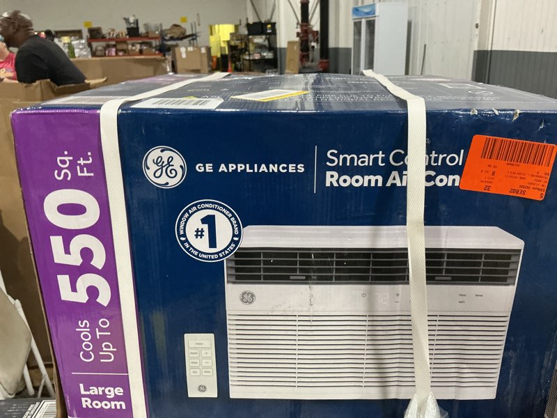 Condition photo showing New/Like New for 12,000 btu 115-volt smart window air conditioner for 550 sq. ft. in white with wi-fi and remote