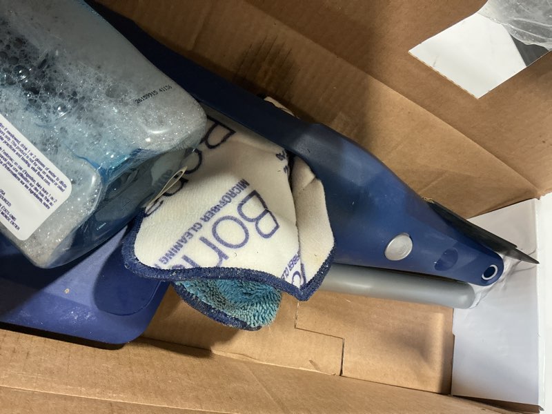 Condition photo showing As Is for bona spray mop for hardwood floors kit - includes reusable microfiber cleaning pad and pre-filled cartridge