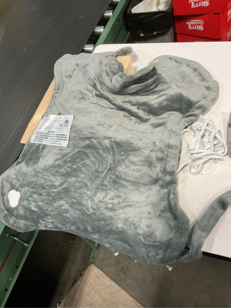 Condition photo showing As Is for used- pure enrichment purerelief back & neck heating pad - grey model pm10- used
