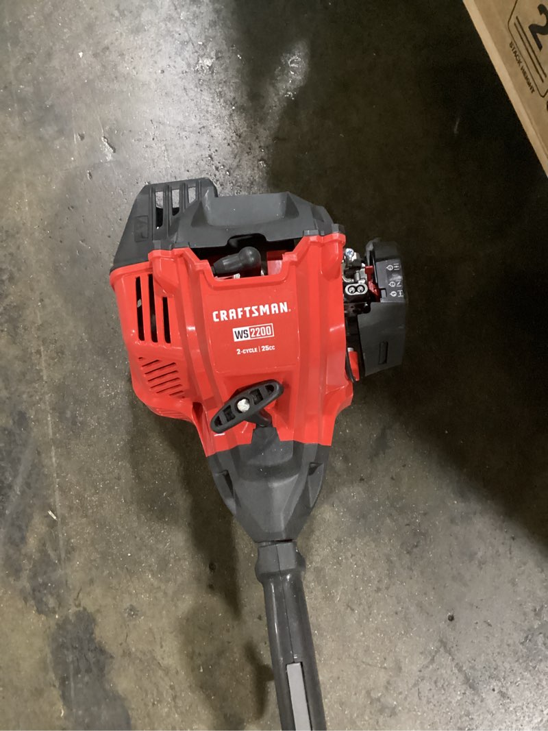 Condition photo showing As Is for craftsman ws2200 25-cc 2-cycle 17-in straight shaft attachment capable gas string trimmer 