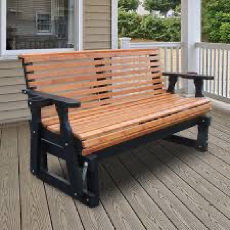 heavy duty 800 lbs outdoor bench with roll back pressure treated, 5ft
