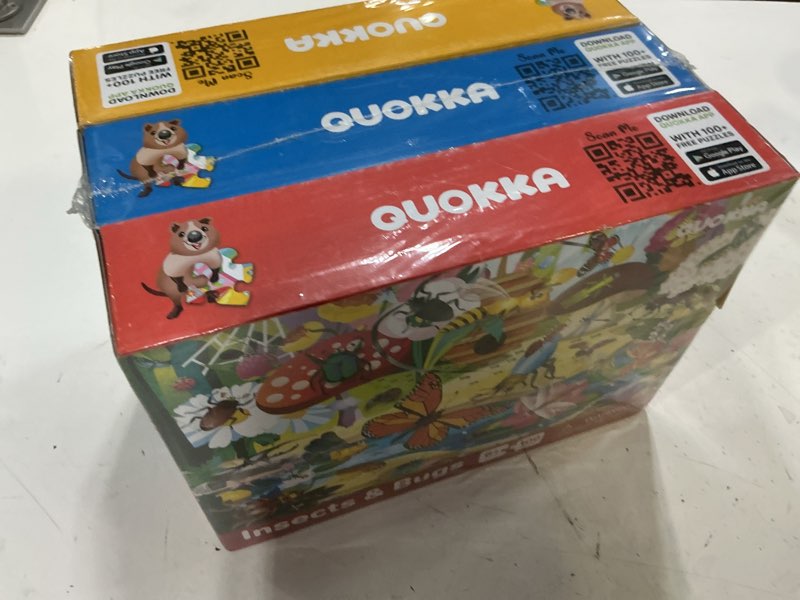 Condition photo showing New/Like New for quokka 300 pieces puzzles for kids ages 8-10 - 3x set floor jigsaw puzzles - toy for learning ocean & vimel & bugs for 10-12 year old – jigsaw educational game gift for boys and girls ocean & forest 3x100
