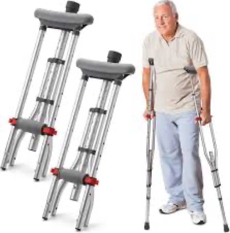 geiserailie 1 pair aluminum underarm crutches lightweight crutches with height adjustment up to 300 