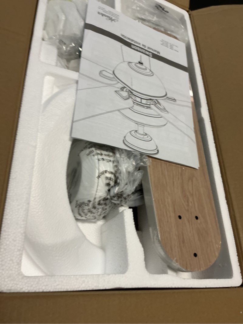 Condition photo showing Good Condition for Hunter 44 inch Indoor Ceiling Fan with LED Light - White Ceiling Fan with Pull Chain, For Bedroom, Living Room, or Kitchen, Standard Mount, No Remote, 5 Blades - Swanson 50905, Fresh White 44" Fresh White