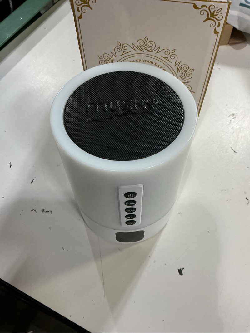 Condition photo showing As Is for (missing cable and control)alarm clock bluetooth speaker, night light white noise machine touch bedside lamp with alarm clock for kids multi-color changing night light xmas gifts for teenage girls boys women teen girl gifts