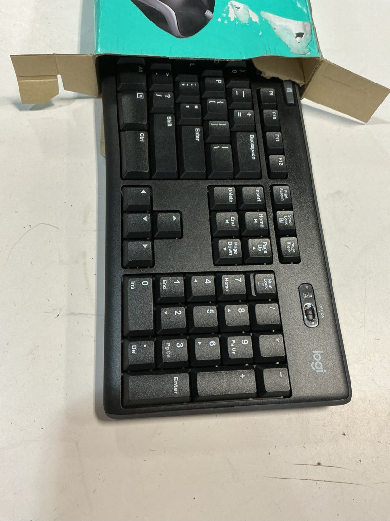 Condition photo showing As Is for Logitech MK270 Wireless Keyboard and Mouse Combo for Windows, 2.4 GHz, 8 Multimedia Keys, PC, Laptop, Wireless Keyboard Compact Mouse Combo - Black Black 1 Pack Combo