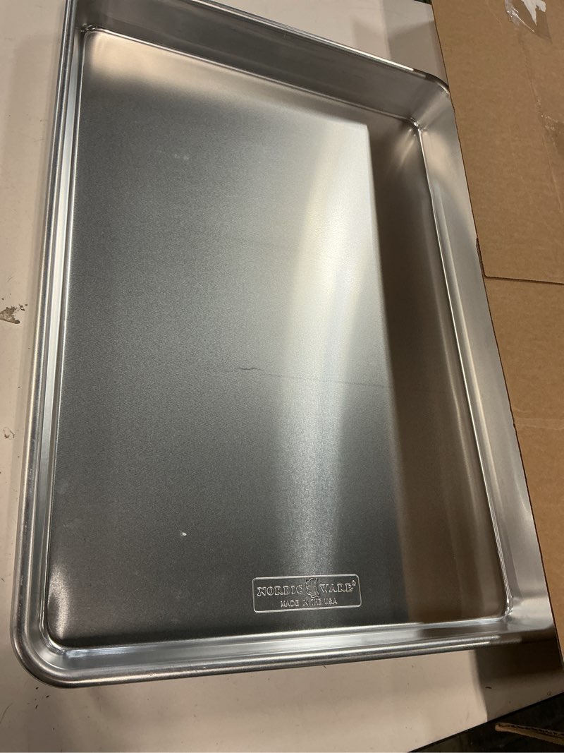 Condition photo showing Good Condition for Nordic Ware Extra Large Oven Crisping Baking Tray, with Rack, Silver Natural Extra Large Oven Crisp Aluminum