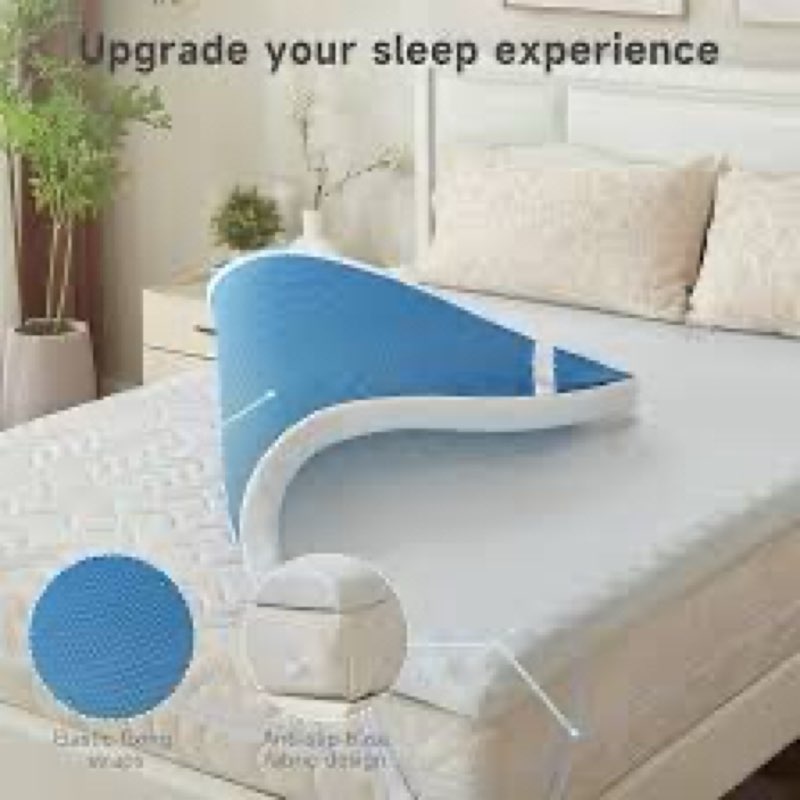 WAVV 3 Inch Gel Memory Foam Mattress Topper King,Egg Crate Mattress Topper, Cooling Pad, with Remova