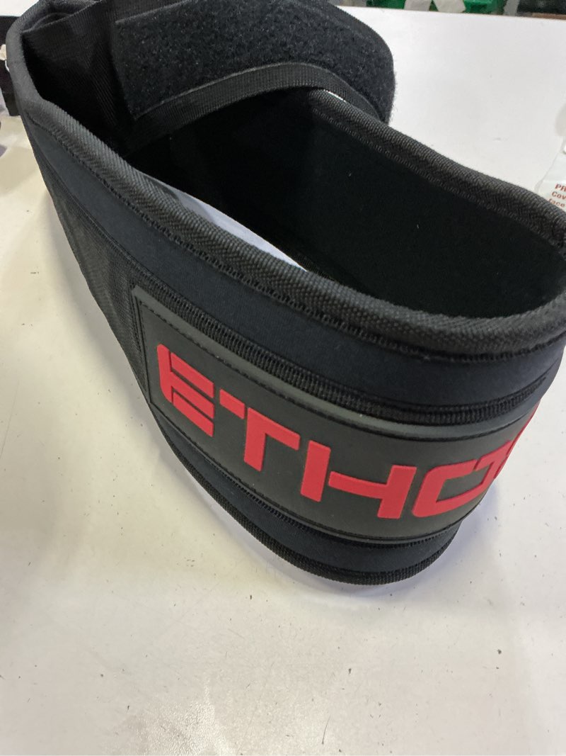 Condition photo showing New/Like New for ethos axis nylon lifting belt, men, l, black
