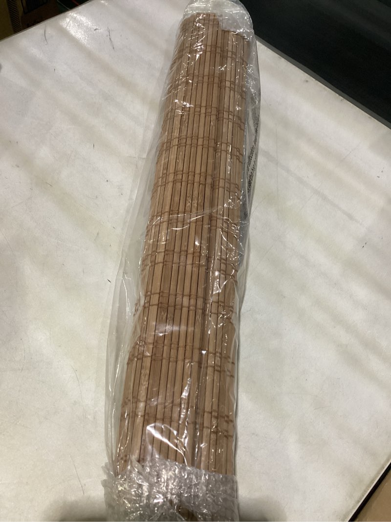 Condition photo showing Good Condition for cordless bamboo blinds, bamboo roll up window shades, light filtering roman roller shades for interior windows, outdoor patio, home and garden (24''w x 72''h) 24"w x 72"h color 3