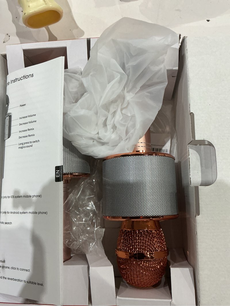 Condition photo showing Good Condition for kids wireless microphone machine,bluetooth microphone toys for girls, birthday gift for girls boys 3 4 5 6 7 8 9 10 11 12 year old kids toys, k108