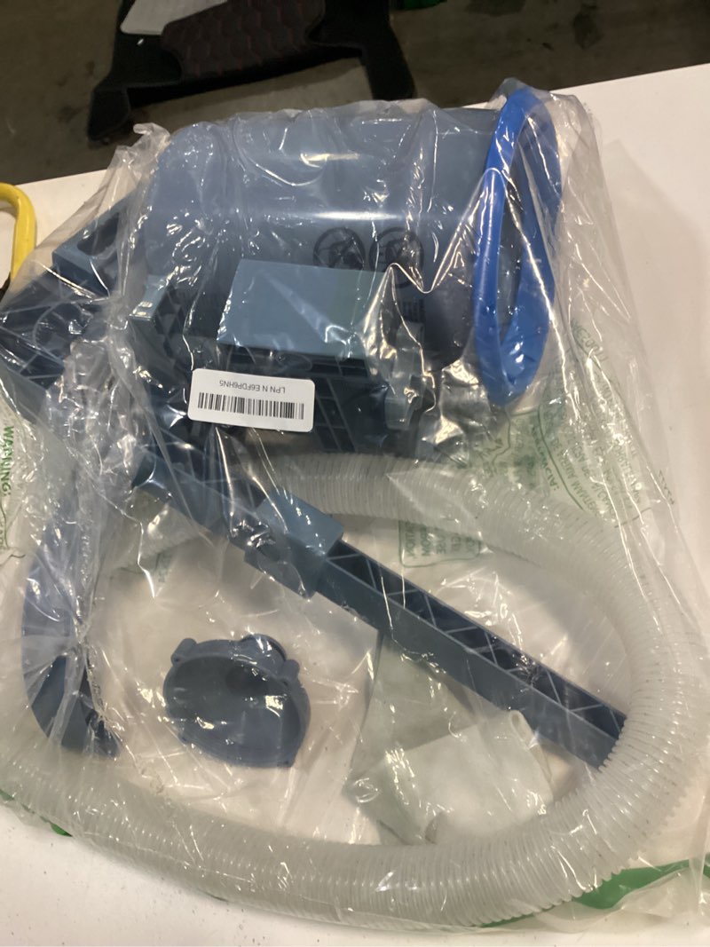 Condition photo showing As Is for deeprclean upgrade above ground pool skimmer comes with 3 socks, anti-tilt wall mount surface skimmer, removable skimmer basket, adjustable height bracket, auto skimming pool surface leaves - blue