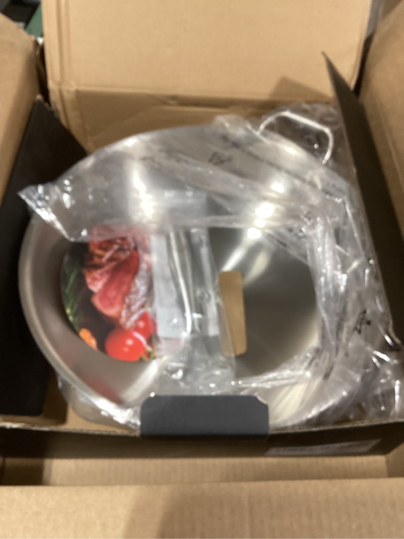 Condition photo showing Good Condition for LOLYKITCH 10 Inch Tri-ply Stainless Steel Wok Pan with Lid,Dia.26 CM Stir-Frying Pan,Induction Cooking Pot,Heavy Duty,Dishwasher and Oven Safe,Riveted Handle. 10-Inch with Lid Riveted Handle Stainless Steel