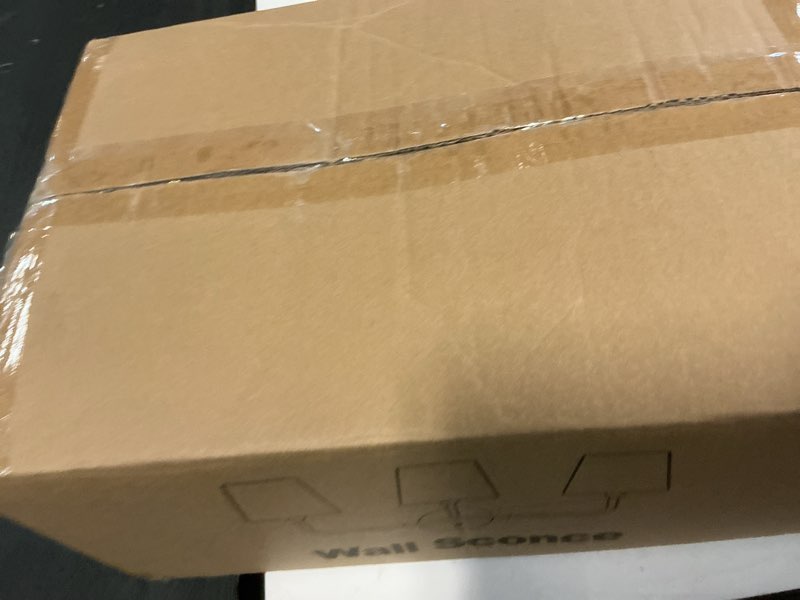 Condition photo showing New/Like New for Bathroom Light Fixtures, 3-Light Brushed Nickel Vanity Lights, Bathroom Lighting Fixtures Over Mirror with Flared White Fabric Shade, Modern Wall Sconces for Living Room Hallway