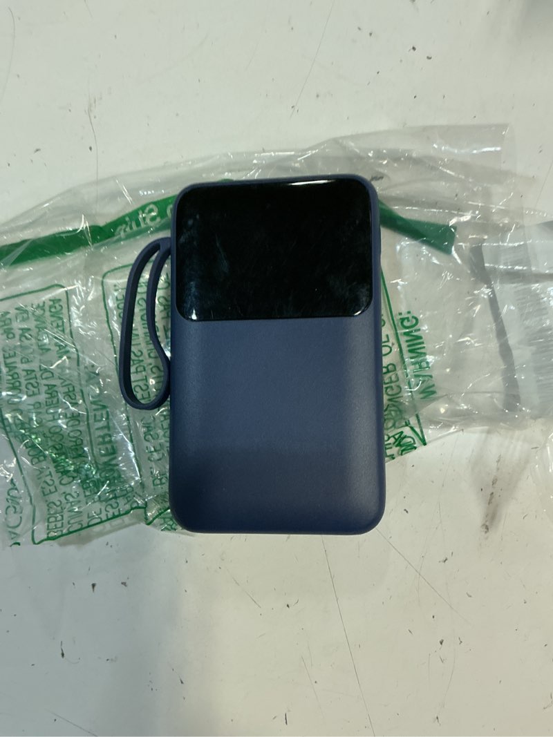 Condition photo showing As Is for power bank, 15000mah portable charger with built in cable, 22.5w fast charging, 6 outputs, slim travel essential battery pack with led display, compatible with iphone 17/16/15/14/13, ipad black black 15000.0 milliamp hours