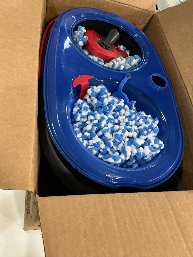Condition photo showing As Is for O-Cedar RinseClean Spin Mop & Bucket System + 2 Extra Mop Heads| Clean with Water | Removes 99% of Bacteria Plastic Rinseclean Spin Mop & Bucket + 2 Extra Refills Cleaning System