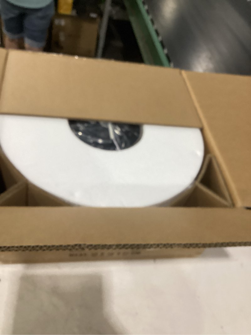 Condition photo showing New/Like New for low profile ceiling fans with lights, 20" flush mount ceiling fan with light, boho bladeless with 6 speeds, rattan remote control for bedroom, nursery, living room white boho