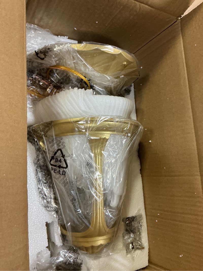 Condition photo showing Good Condition for Livex Lighting, 7854-33, Oxford, Outdoor Medium Pendant Lantern, Soft Gold