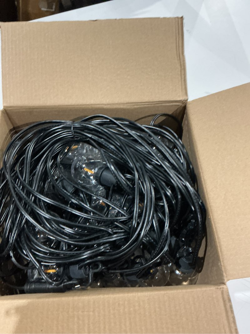 Condition photo showing Good Condition for zjojo solar outdoor string lights waterproof, 50ft g40 globe patio lights string lights solar powered with 25 edison bulbs 2700k shatterproof hanging lights for porch backyard pergola bistro 50ft-25(solar)