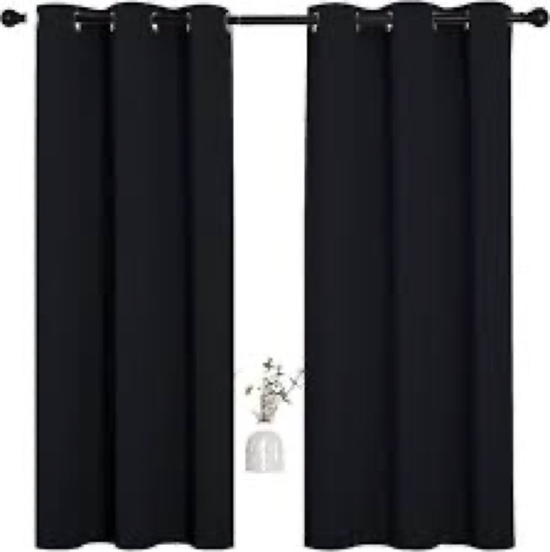 Estelar Textiler Black and Yellow Blackout Curtains for Living Room, Full Room Darkening Ombre Curta