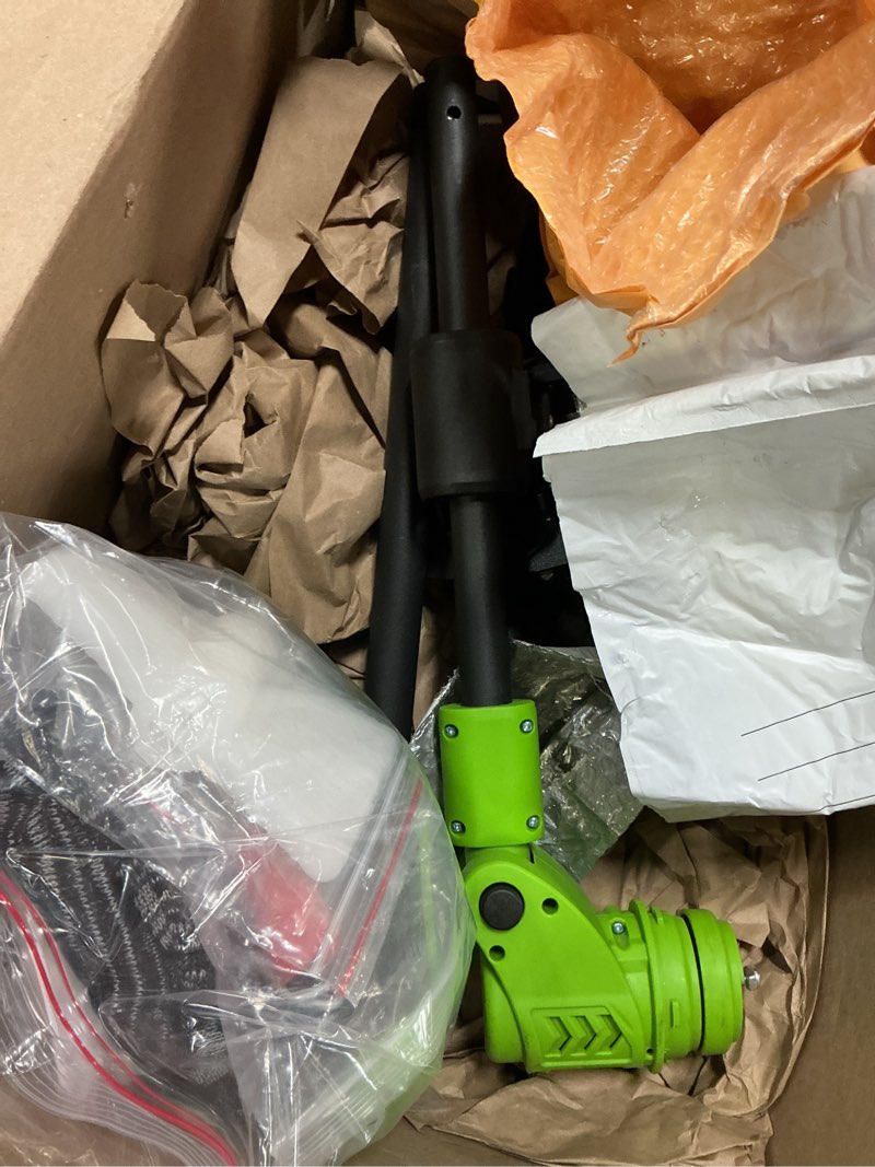 Condition photo showing As Is for kihoplly 12" stringless weed wacker cordless eater, 21v 3000mah*2 battery powered grass trimmer brush cutter, 3-in-1 wheeled lawn edger with blades, electric string trimmer 2 batteries and charger