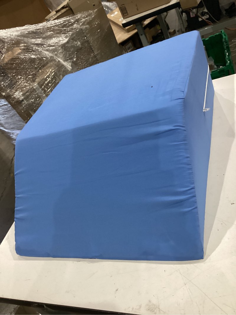 Condition photo showing Good Condition for dmi firm leg wedge pillow for back pain relief (fsa eligible), high-density foam, bed wedge pillow for legs elevation, knee pain, post surgery pillow, circulation and swelling, pregnancy, blue