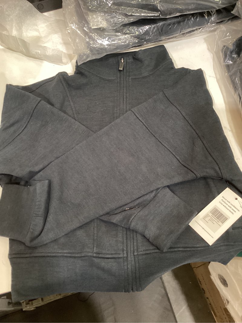 Condition photo showing New/Like New for women's fleeced performance jacket - full-zip stand-up collar, warm fleece for winter daily wear small black heather