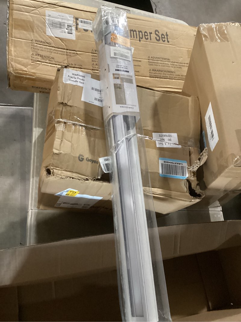 Condition photo showing Good Condition for chrisdowa cordless 100% blackout roller shade, with striped jacquard, thermal insulated, uv protection fabric, total blackout blinds for window, french doors, home and office.beige, 28" w x 72" h 28"w x 72"h beige
