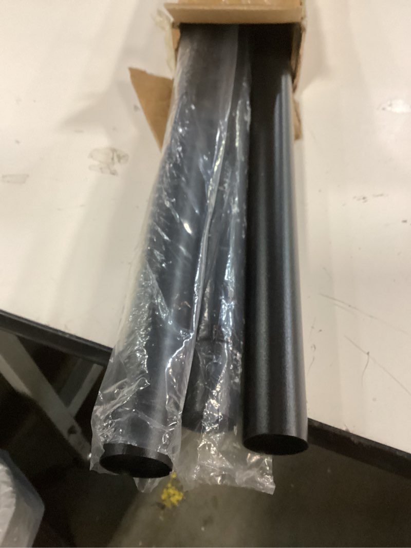 Condition photo showing As Is for Tension Curtain Rod 43-124 Inches Extra Long Black Heavy Duty Tension Rods Adjustable Curtain Rod No Drilling Spring Loaded Tension Rod for Windows Patio Hold Up Blackout Curtains and Non Slip 43 to 124 inches Black