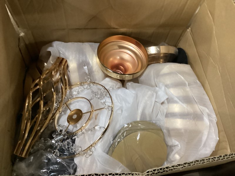 Condition photo showing As Is for 12 pcs 21.7 inch tall gold centerpieces for table wedding-metal flower gold vases for centerpieces for wedding reception with crystal fringe-flower stand for wedding, birthday(centros de mesa)