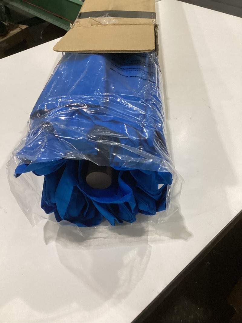 Condition photo showing New/Like New for jearey 9ft 3 tier patio umbrella outdoor market umbrella table umbrellas with 8 ribs 1.5 pole push button tilt and crank uv protection for garden,royal blue royal blue 9ft