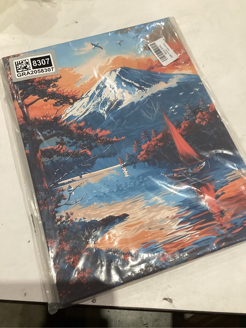 Condition photo showing New/Like New for Japanese Wall Art Mount Fuji Pictures Wall Decor Asian Landscape Canvas Painting Print Home Modern Artwork Decorations Framed for Bathroom Living Room Bedroom Office 12 x 16 inch 16"L x 12"W Japanese