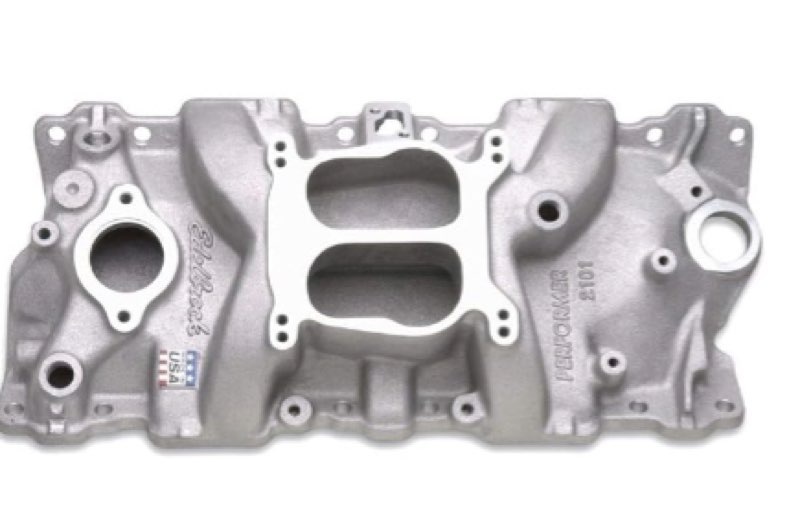 A-Premium Intake manifold Replacement for Chevrolet 262-400 1955-1986 Small block, aluminum, satin finish, double flat, with oil filling tube, 5.0L. 5.7L. V8