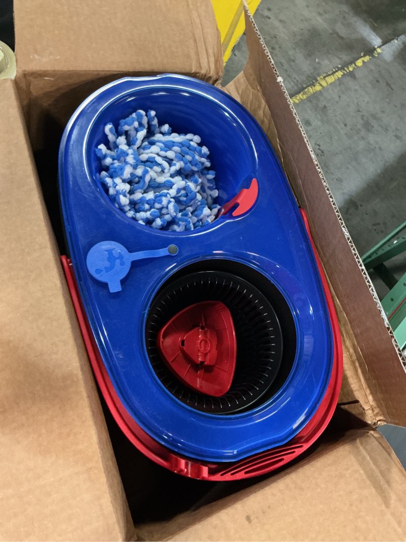 Condition photo showing New/Like New for o-cedar rinseclean spin mop & bucket system | clean with water | removes 99% of bacteria plastic rinseclean spin mop & bucket cleaning system