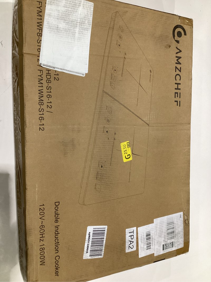 Condition photo showing New/Like New for Double Induction Cooktop AMZCHEF Induction Cooker 2 Burners, Low Noise Electric Cooktops With 1800W Sensor Touch, 20 Temperature & Power Levels,Independent Control,3-hour Timer, Safety Lock Silver