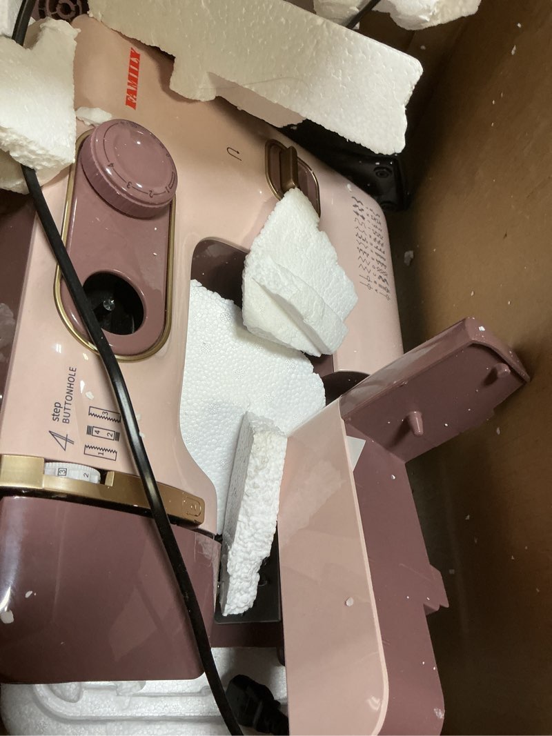 Condition photo showing As Is for Brother Sewing and Quilting Machine, Computerized, 165 Built-in Stitches, LCD Display, Wide Table, 8 Included Presser Feet,, pink 20x12x17