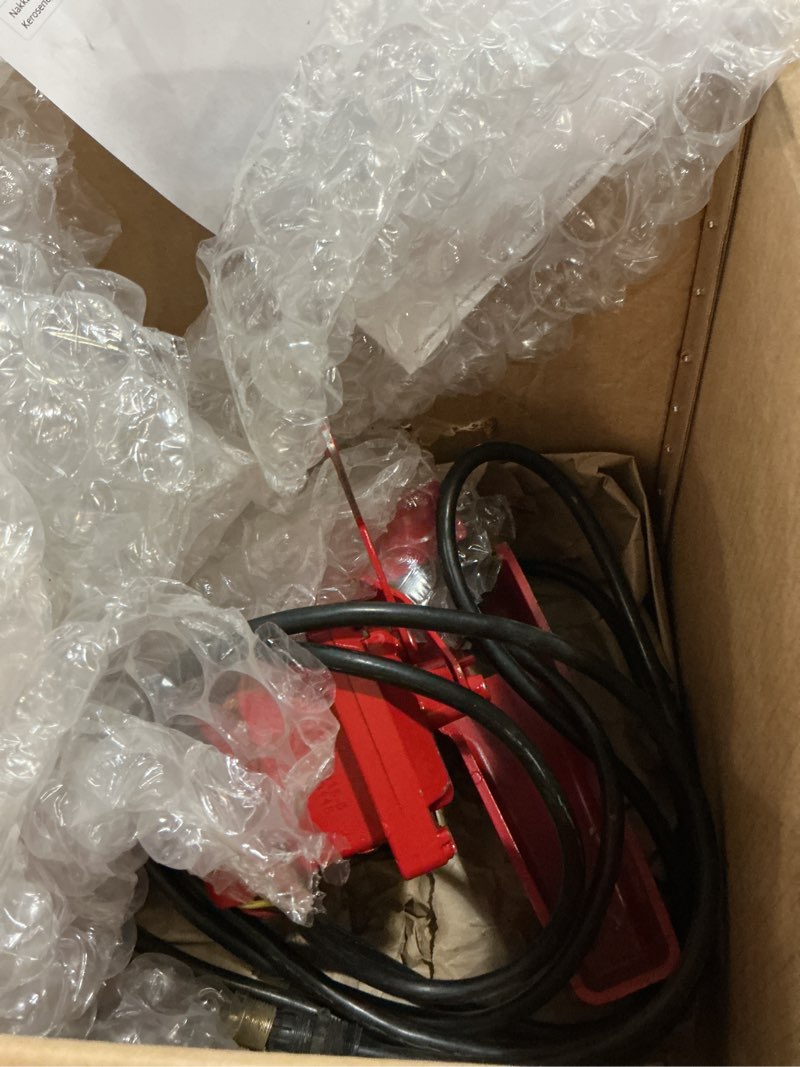 Condition photo showing As Is for nakkaa 12 volt 20 gpm explosion proof fuel transfer pump compatible with gasoline, diesel, kerosene, mineral oil and similar fuels or oils (package a)