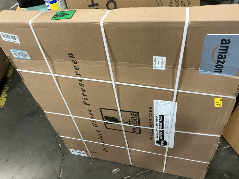 Condition photo showing New/Like New for Pleasant Hearth AR-1020 Arrington Fireplace Glass Door, Black, Small