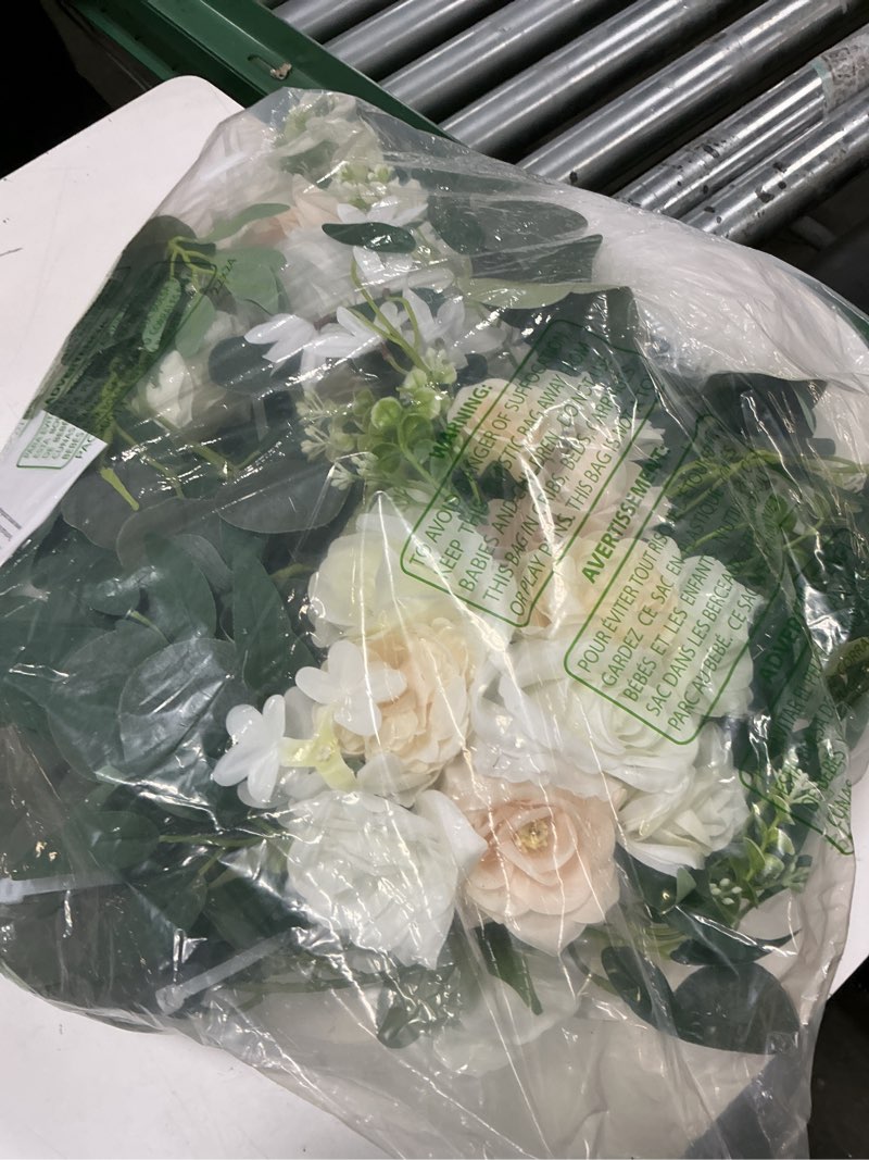 Condition photo showing Good Condition for vevor artificial wedding arch flowers kit, white wedding arch flowers with drapes kit (pack of 4) - 2 pcs floral arrangement, 2 pcs sheer drapes, for ceremony bouquets reception backdrop decoration white 4 pcs