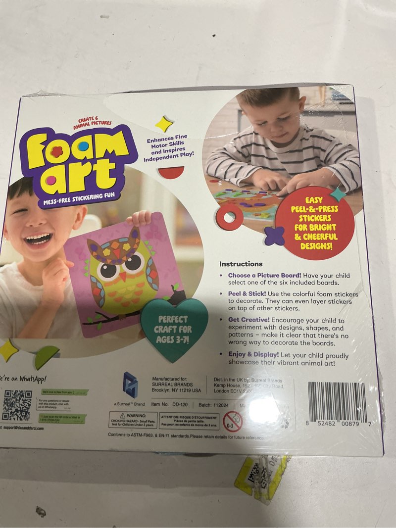 Condition photo showing Good Condition for Dan&Darci Foam Sticker Art Craft for Kids - Toddler Arts & Crafts for Ages 3-5 - Boys 4-6 Birthday Gift & Stocking Stuffer