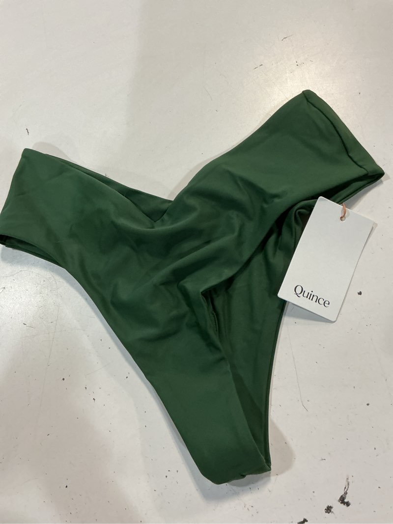 Condition photo showing Good Condition for italian v-cut high-rise bikini bottom, m, palm