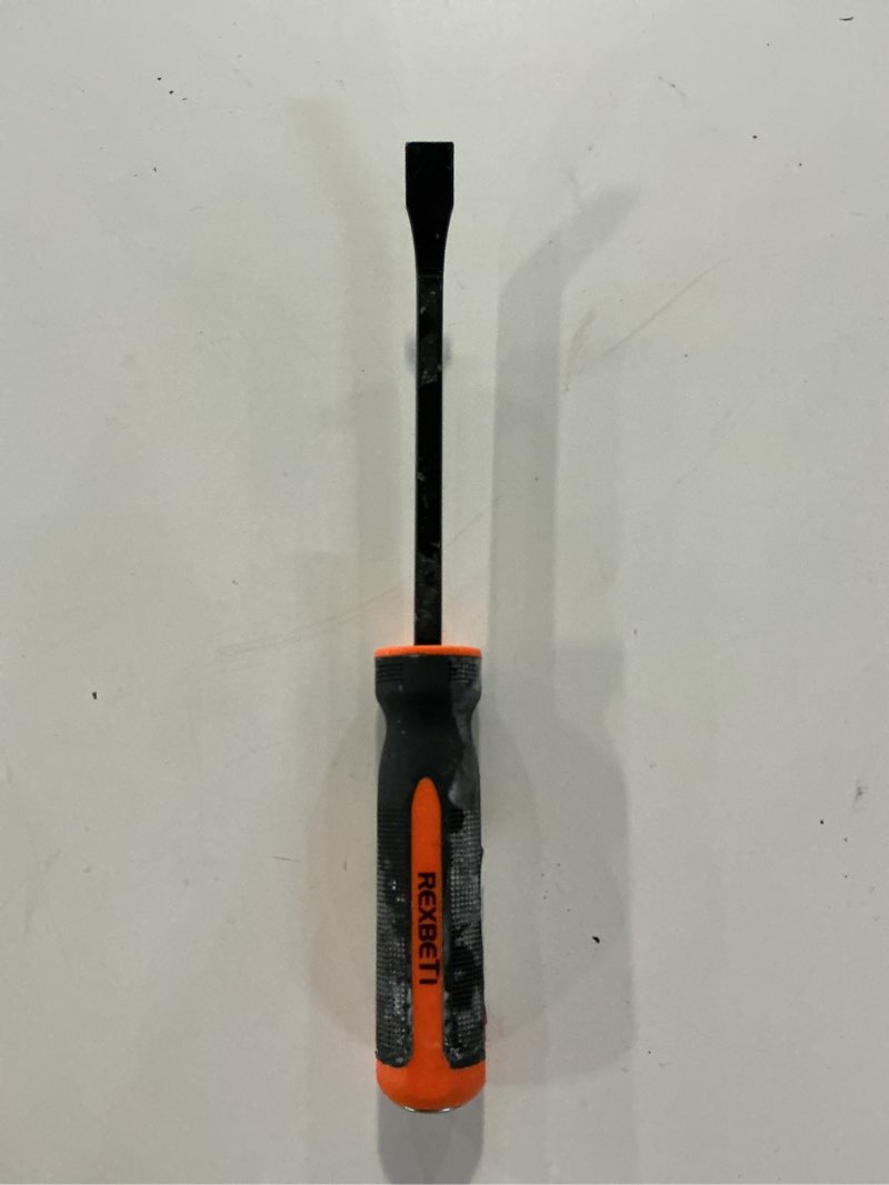 BUBVT1LHX2 REXETI 16 Inch Pry Bar Set Thicker Strike Cap Handle, Black Orange, Comfortable Not.- Slip Double Angled Tip Handled Newltem