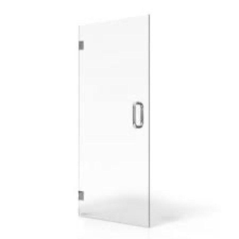 bathroom shower door 10" w x 78.75" h, frameless fixed 3/8" (10mm) thick clear tempered glass door p