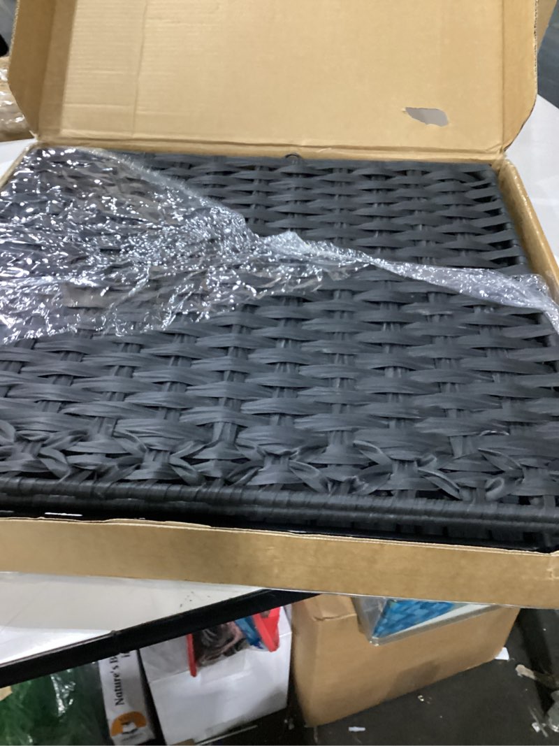 Condition photo showing Good Condition for setvson cat litter box enclosure furniture, hidden pe rattan, black black standard